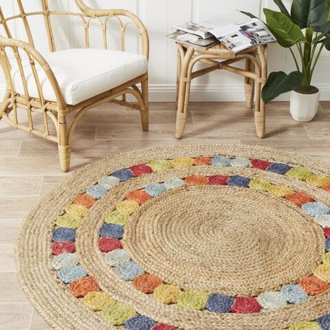 ATR-FRU-MULT-jute-circle-round-rug-natural-multicoloured